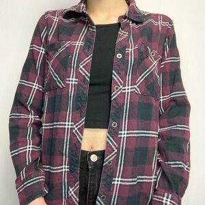 LA HEARTS flannel plaid blouse